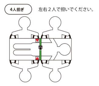 松岡 ベルカ 簡易ベルト担架 RB-180｜8か所持ち手・3～4人搬送