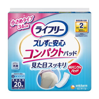 ユニ・チャーム ライフリー ズレずに安心 紙パンツ専用尿とりパッド コンパクト 14944｜20枚入